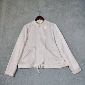 Ted Baker London Jacket Women's 4 Pink Farica Satin Utility Full Zip Moto Preppy